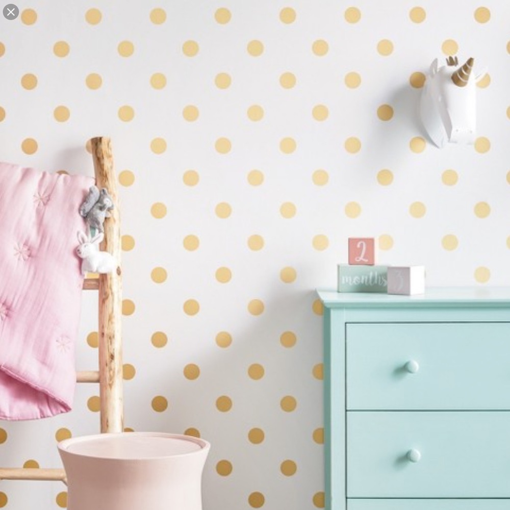 Cloud island peel & stick wallpaper white polkadot